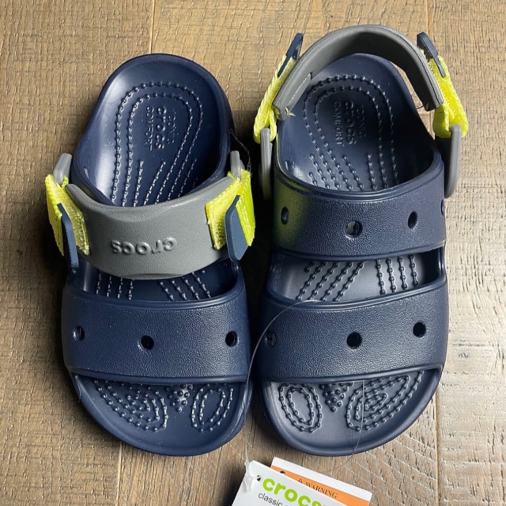 CROCS Navy and Gray Kids Sandals